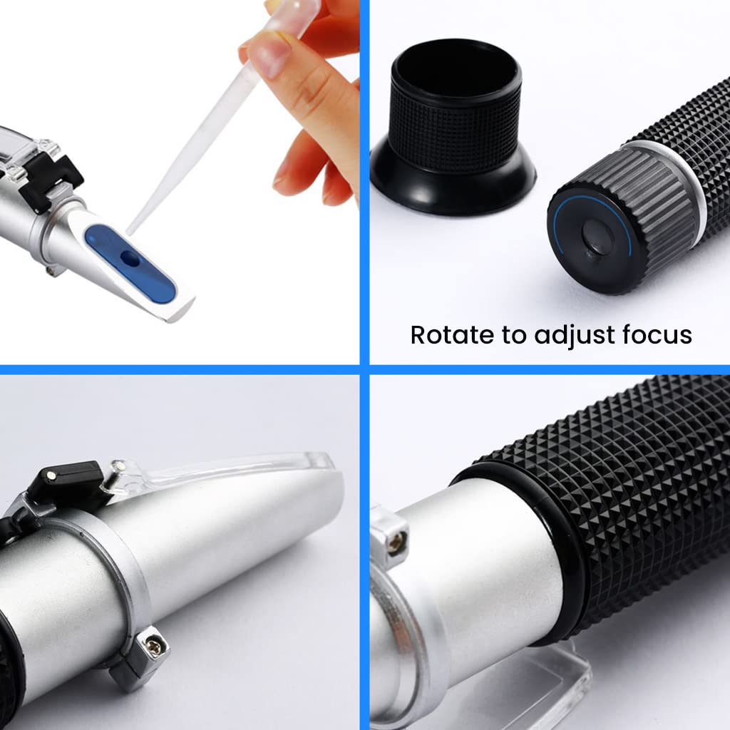 ZORBES Refractometer for Wine Beer Brewing with ATC and Dual Scale of Brix 0-40% and Alcohol 0-25% vol, Refractometer for Measuring Sugar Content in Grape Juice & Predicting Wine Alcohol Degree ZORBES Refractometer for Wine Beer Brewing with ATC and Dual Scale of Brix 0-40% and Alcohol 0-25% vol, Refractometer for Measuring Sugar Content in Grape Juice & Predicting Wine Alcohol Degree